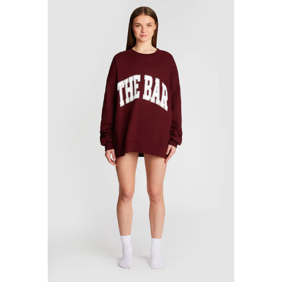 ✨NEW!✨The Bar Varsity Sweatshirt in Maroon Size L - Picture 4 of 5